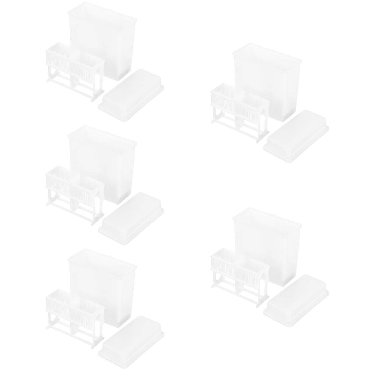 5 Sets Laboratory Microscope Slides Staining Rack Plastic Slides