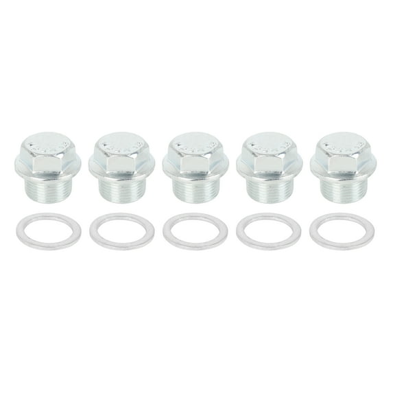 5 Sets M22x1.5 Metal Vehicle Engine Oil Pan Drain Cap Screw Bolt Plug with Gasket