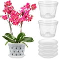 5 Sets Nursery Pots Clear Plants Pots Orchids Pots Garden Pots with Drainage Holes