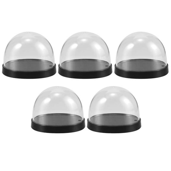 COMPUKAS 5 Sets Clear Plastic Cloche Domes with Base Versatile Display Cases for Crafts