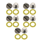 Oil Drain Plug Marine Lower Unit Screw Gasket Replacement Metal Construction for Boats