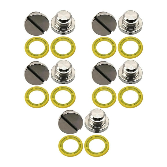 5 Sets Oil Drain Plug Marine Lower Unit Screw Gasket Replacement Metal Construction for Boats