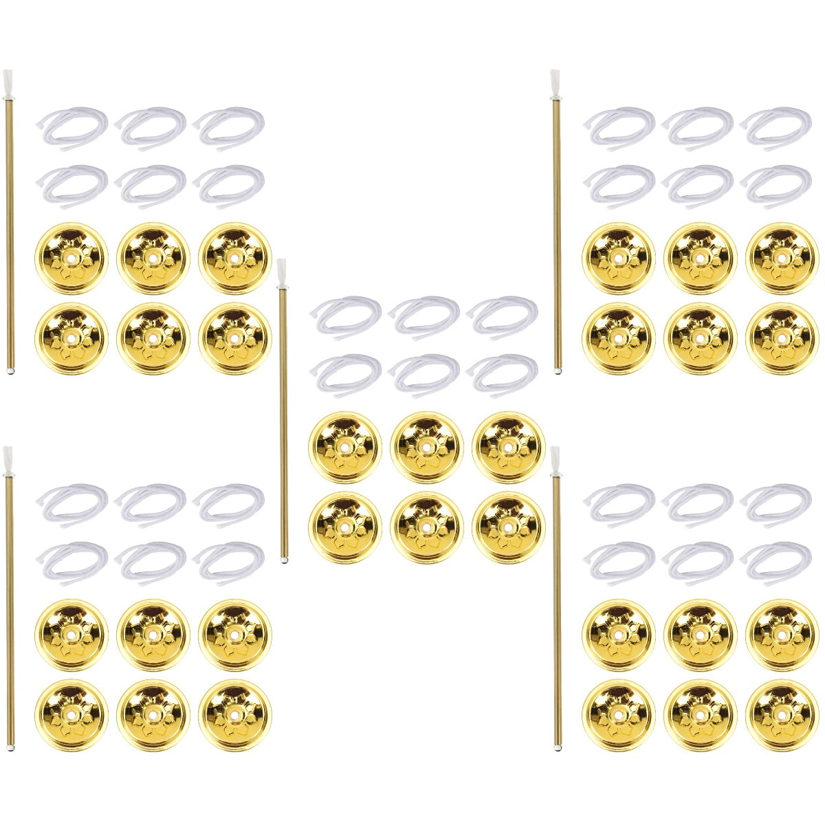 5 Sets Oil Float Wick Circle E Candles Buddhist Lamp Fire Rods Ghee