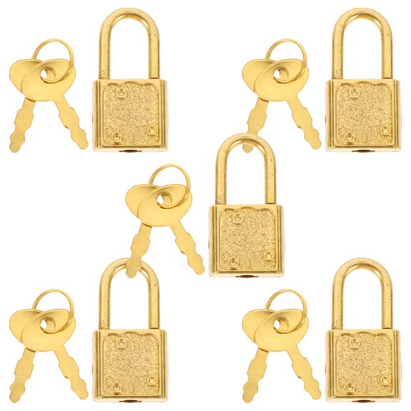 5 Sets Padlock Latch Door Hasp Latch Lock Small Locks Keys for Cabinet Hardware