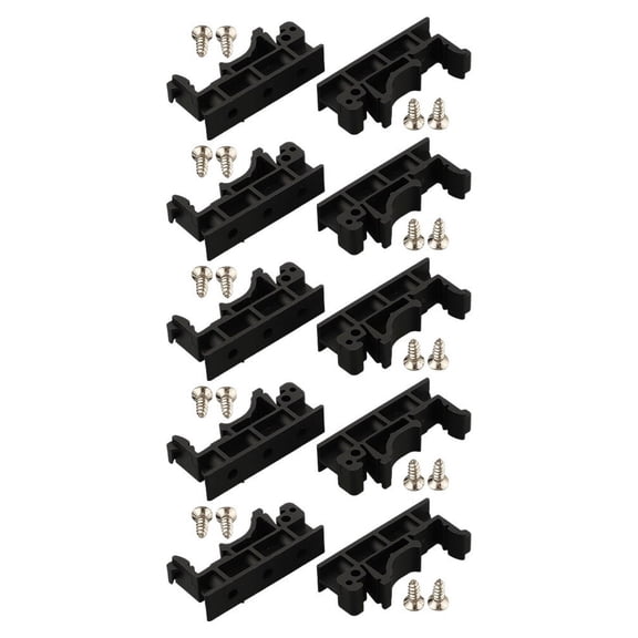 5 Sets Pcb Din For C45 Rail Mount Adapter Pcb Mount Bracket Clips Mount Holder 35Mm Black YIWEI
