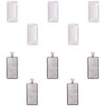 5 Sets Pendant Makings 5pcs Rectangle Antique Silver Alloy Charms