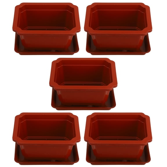 5 Sets Practical Bonsai Pots Flower for Office , 18x13x9.5cm Small Plant Containers