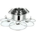 5 Sets Stock Pot Stainless Steel Cooking Pot Stewing Pot Large Boiling