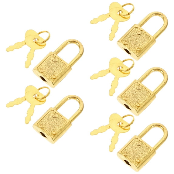 5 Sets Toy Locks for Drawers Pirate Chest Locks Small Keys for Chest Mini Locks Child