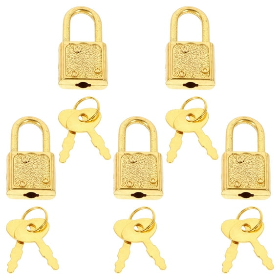 FENGGUIQU 5 Sets Lightweight Plastic Padlocks with Keys for Treasure Chests, Cabinets, Lockboxes, and Storage