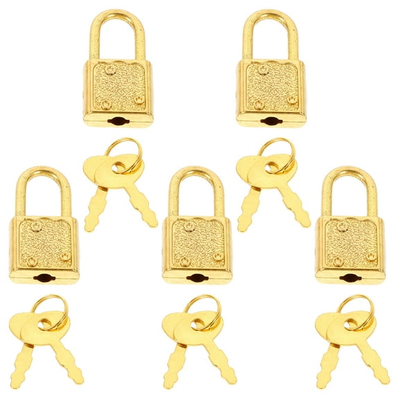 FENGGUIQU 5 Sets Lightweight Plastic Padlocks with Keys for Treasure Chests, Cabinets, Lockboxes, and Storage