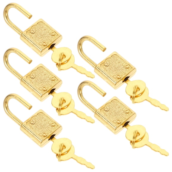 5 Sets Small Key Padlocks with Keys for Chest, Luggage, and Code Lock, Convenient Antique Style Locks for Travel and Home Use