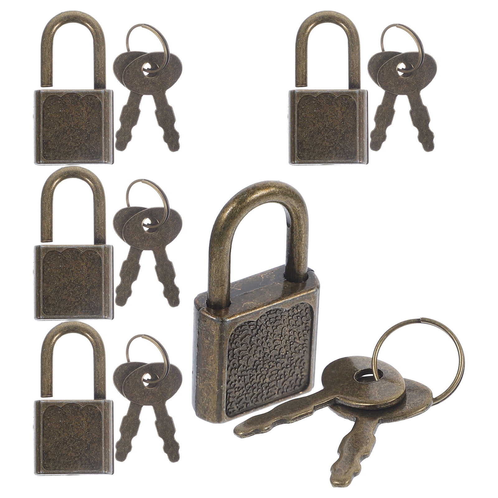 MLINS 5 Sets Pirate Chest Locks Antique Small Locks with Keys for