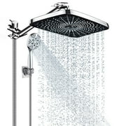 5-Setting High Pressure Rain Shower Head with Handheld Shower Head Attached, 12 inch with Hose,Dual ShowerHead Hand Held Combo