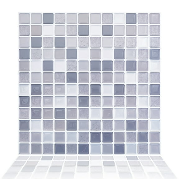 5 Sheet PET Self-Adhesive Mark Crystal Pattern Paper Wall Stickers for Shelf Liner Dresser Drawer Locker Square Gray 235x235x1mm