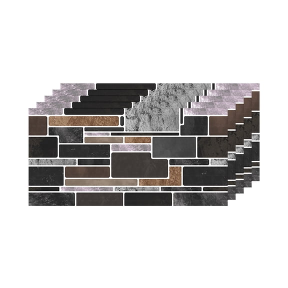 5 Sheet Peel and Stick Backsplash Waterproof Stone Backsplash Tile Marble Self Adhesive Peel and Stick on Backsplash for Kitchen Bathroom Fireplace Cabinet 4"x8" Black