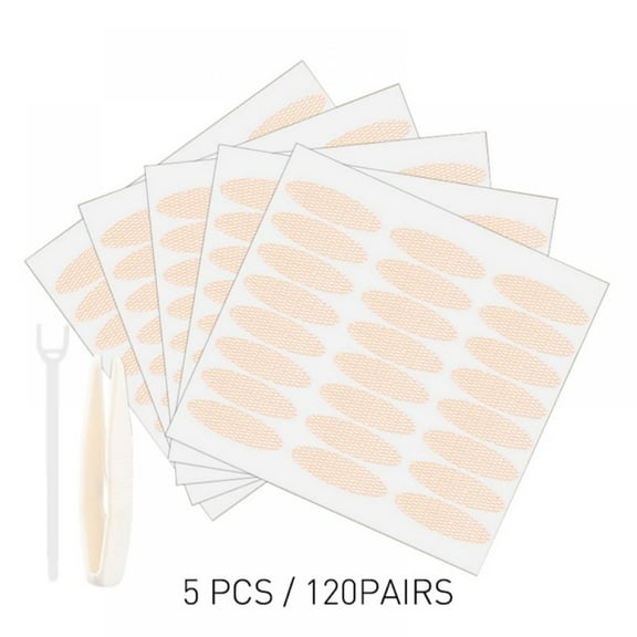 5 Sheets(240 Pcs) Invisible Self-adhesive Double Eyelid Strip Sticker Nude Breathable Naturally Lace Eyelid Paste
