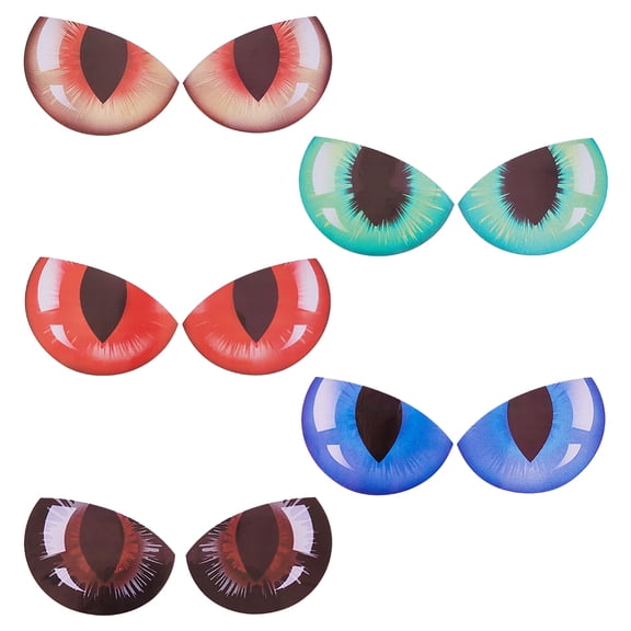 5 Sheets 5 Colors Eye Shape Waterproof PVC Car Stickers Reflective Eye Decals for Auto Motorcycle Decoration Mixed Color 115x220x0.3mm