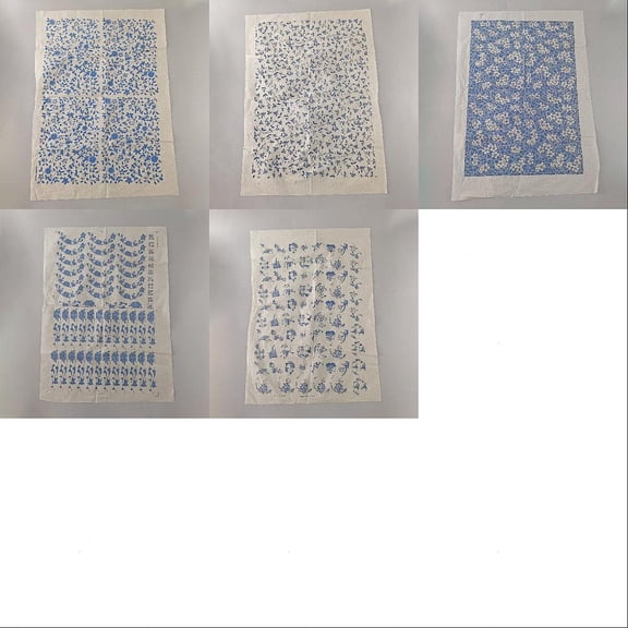 5 Sheets 5 Style Paper Ceramic Decals Pottery Ceramics Clay Transfer Paper Underglaze Flower Paper Mixed Patterns 53x38x0.007cm