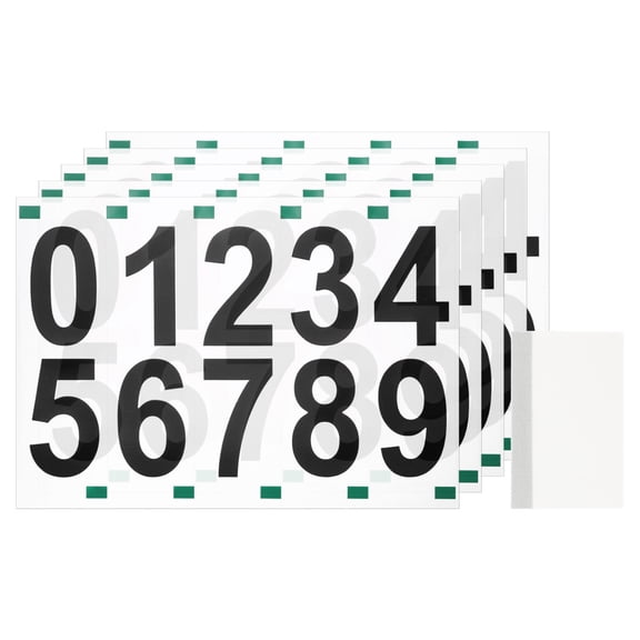 5 Sheets/50 Pack Mailbox Numbers for Outside, 2" 0-9 Vinyl Stickers, Black