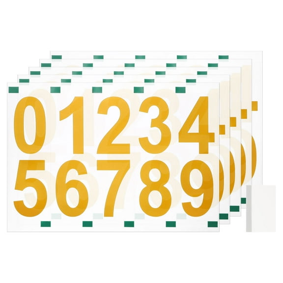 5 Sheets/50 Pack Mailbox Numbers for Outside, 4" 0-9 Vinyl Stickers, Gold