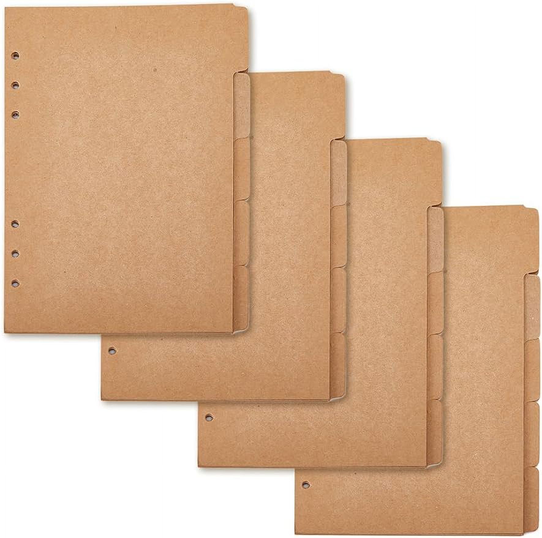 5 Sheets A5 Kraft Paper Binder Dividers 6Hole Cover Ring Binder