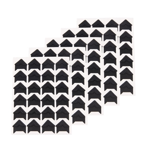5 Sheets Acid-Free Self-Adhesive Photo Corners, Scrapbooking Picture Corner Stickers, Album Mounting Supplies for Memory Books, Diaries, Photo Frames and DIY Paper Craft Projects,Black