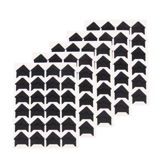 5 Sheets Acid-Free Self-Adhesive Photo Corners, Scrapbooking Picture Corner Stickers, Album Mounting Supplies for Memory Books, Diaries, Photo Frames and DIY Paper Craft Projects,Black