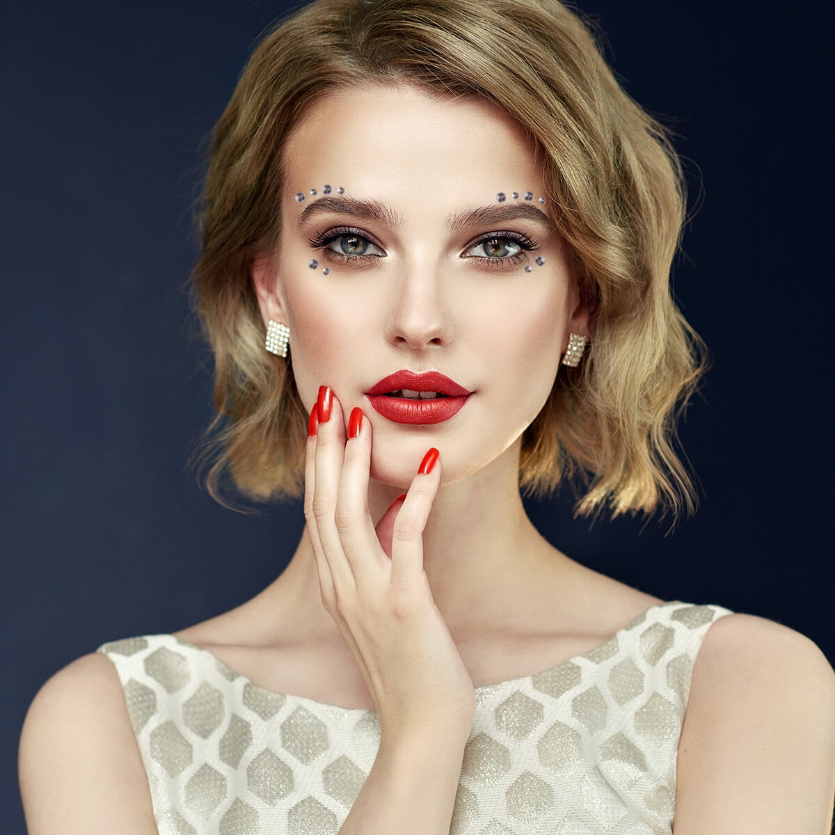 5 Sheets Acrylic DIY Back Glue Decals Rhinestone Sticker Face Stickers