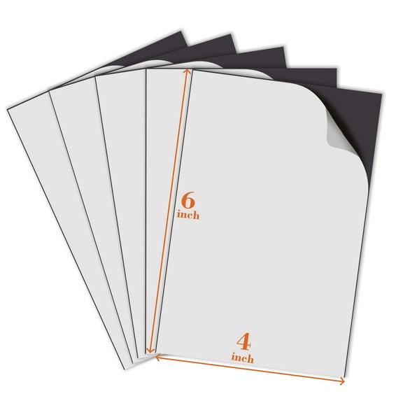 Strong Self-Adhesive Magnetic Sheets 4x6 inch, Flexible Magnetic Sheets with Adhesive Backing, Non-printable Magnet Paper, 20Mil, 5 Sheets