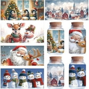5 Sheets PVC Rub on Transfer Stickers Waterproof Cup Wrap Transfer Decals Snowman 240x110mm