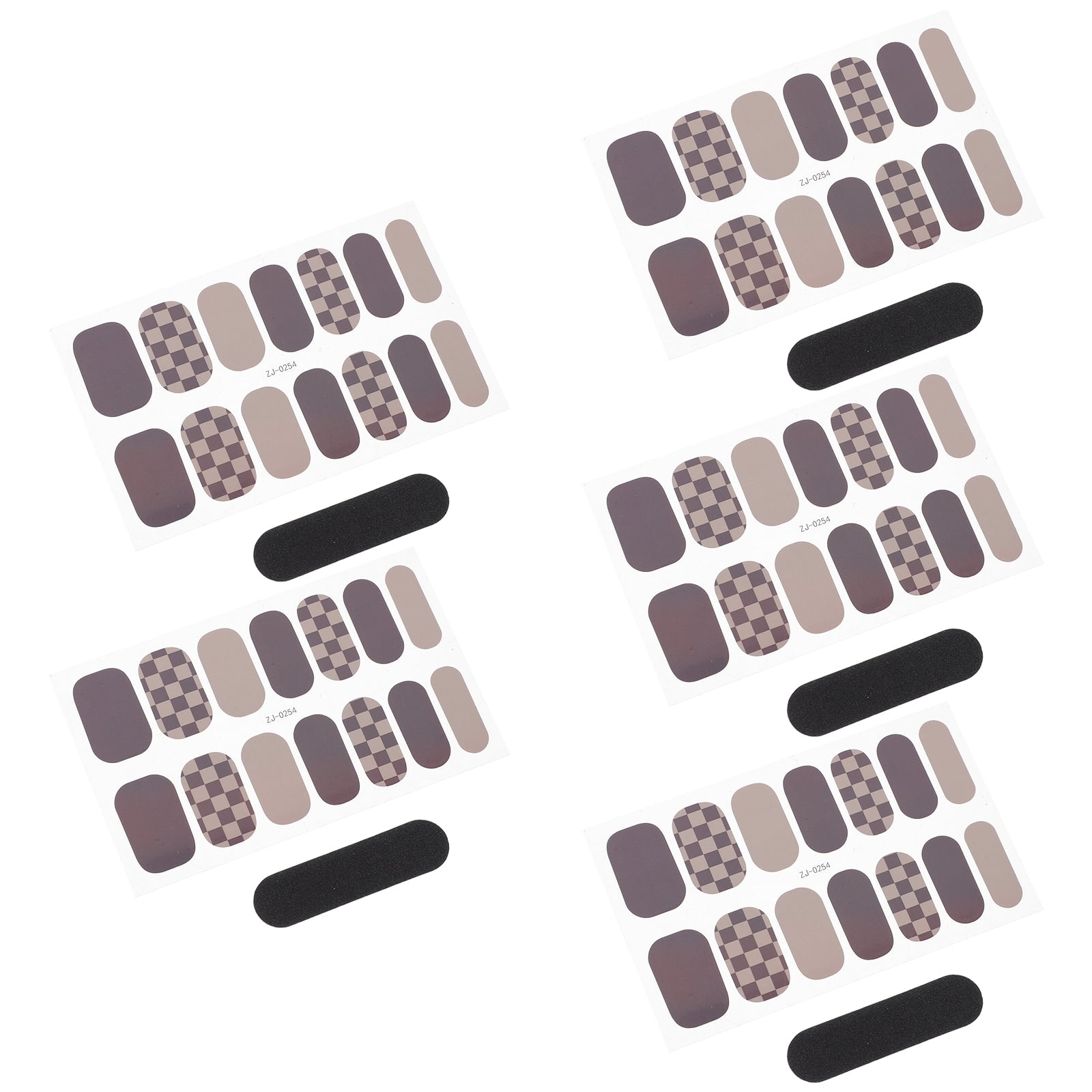 5 Sheets DIY Nail Polish Decals Full Nail Wraps Adhesive Nail Polish