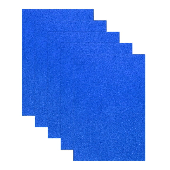 5 Sheets Dark Blue Shiny Foam Sheets, 8 Inch x 12 Inch Sparkle EVA Foam Handicraft Sheets EVA Paper for Art Crafts Projects, Scrapbook Gift DIY Card Party Decoration