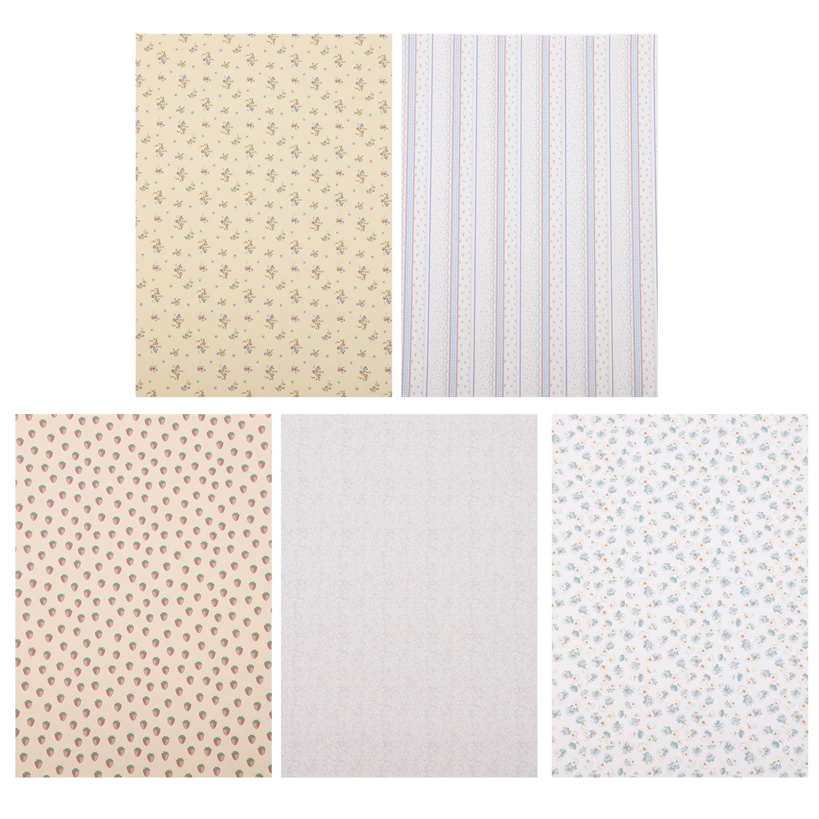 5 Sheets Dollhouse Wall Stickers Dollhouse Accessories Miniature Wall