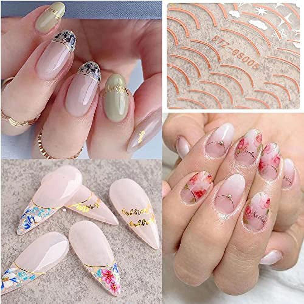 5 Sheets French Line Nail Art Stickers Decals 3D Self Adhesive Decorations Rose Gold Striping Tape Lines Geometry Slider Sticker Manicure 5e7b981b 976f 4ceb b1c0 262df7323956.d8171ba43853dce489cb0ea81ea6bea2