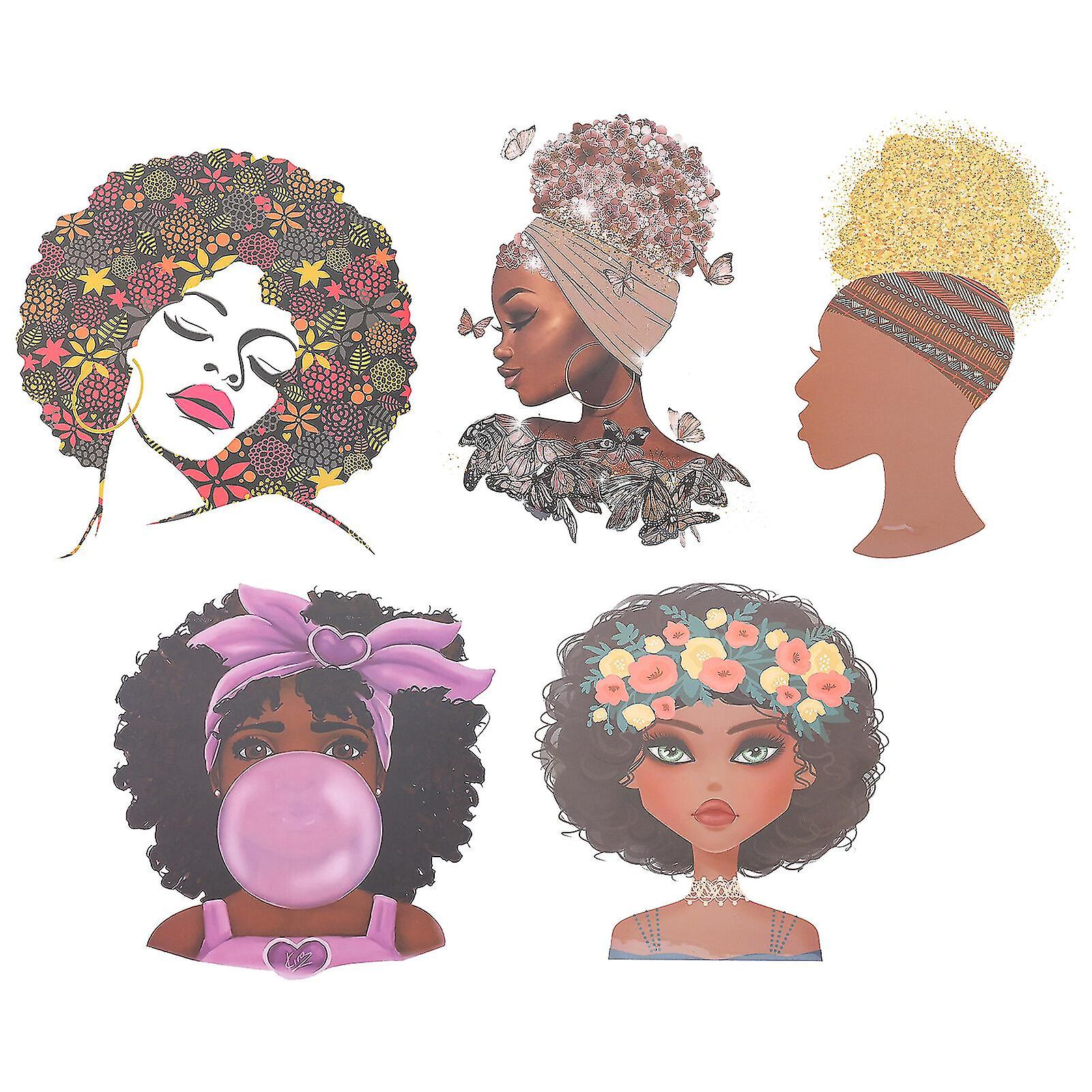 5 Sheets Girl Pattern Thermal Transfer Stickers For Shirts Backpacks ...