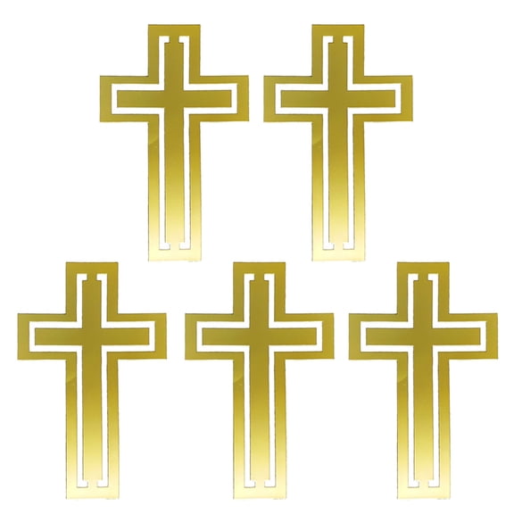 5 Sheets Gold Glitter Stickers Pattern Metal Sticker Adhesive Phone Case Decorative Sticker for