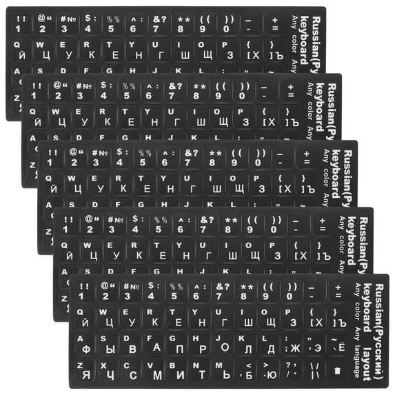 5 Sheets Keyboard Sticker Russian Keyboard Label Decoration Computer Accessory