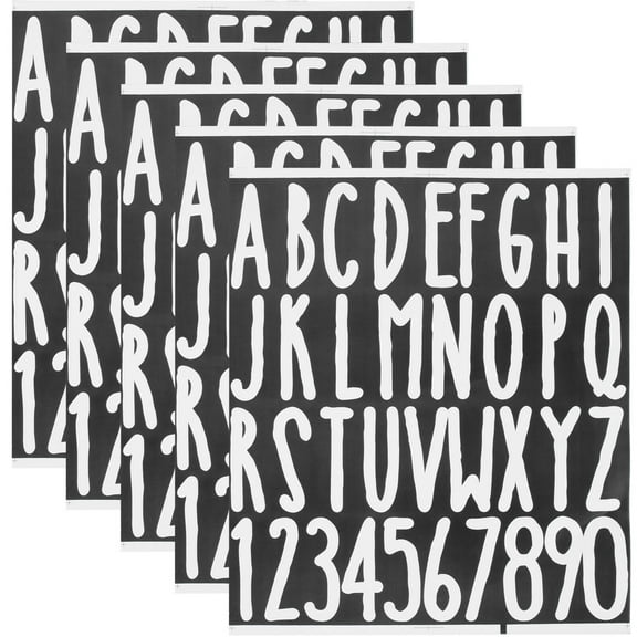 5 Sheets Mailbox Letters Stickers Adhesive Mailbox Numbers for Outside, reflective mailbox numbers stickers, self-adhesive mailbox numbers decal