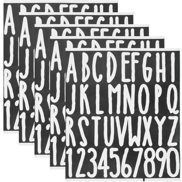 5 Sheets Mailbox Letters Stickers Adhesive Mailbox Numbers for Outside, Size: 23.5X19.5cm