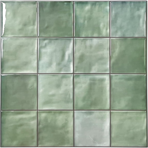 5 Sheets Peel and Stick Backsplash, Self Adhesive Wall Tiles Peel and Stick, Peel and Stick Tiles Backsplash for Kitchen, Bathroom, Fireplace, RV (Spring Moss)