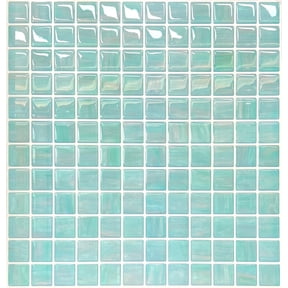 5 Sheets Peel and Stick Backsplash Tiles, Self Adhesive Wall Tile Set 11.8" x 11.8", Ocean Jade Mosaic for Kitchen, Bathroom, Fireplace & RV Decor