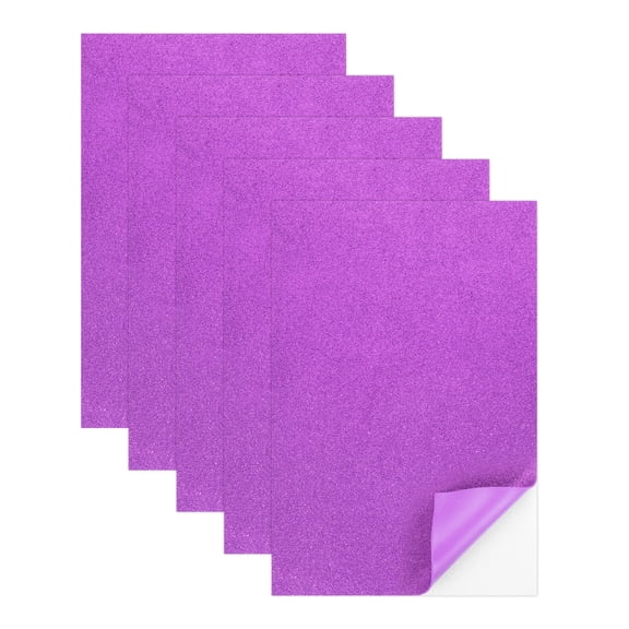 5 Sheets Purple Shiny Foam Sheets with Adhesive Backing, 8x12Inch Self-Adhesive Shiny EVA Foam Sheets Sticky EVA Paper Stickers for Art Crafts Projects, DIY Party Decoration
