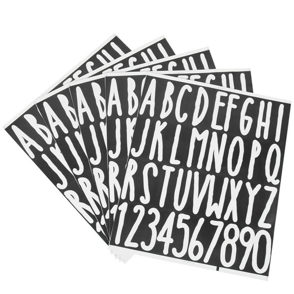 LEDMOMO Mailbox Number Stickers Mailbox Letters Stickers White PVC 5 Sheets Waterproof