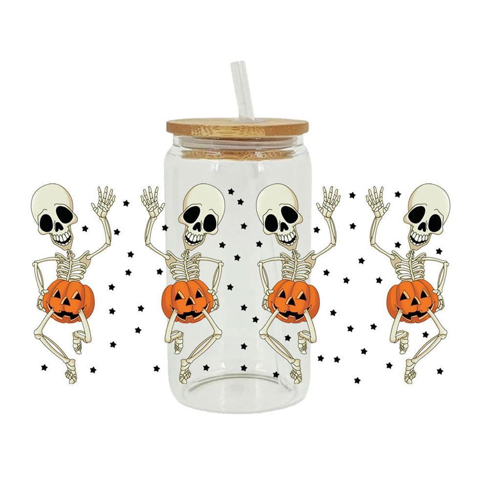 Uv Dtf Wraps 8 Pcs Sheets Halloween Cup Wrap Transfer Stickers Decals Mexican Stickers