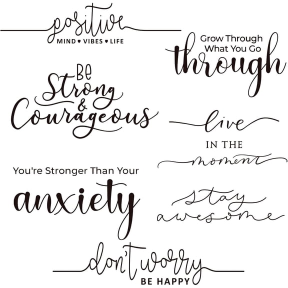 5 Sheets Vinyl Wall Quotes Stickers Inspirational Quotes Decals Peel and Stick Motivational Wall Decals for Bedroom Living Room Office Bathroom (Don't Worry)