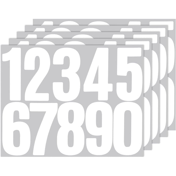 5 Sheets White Numbers 3 Inch, Adhesive Mailbox Numbers for Outside, Vinyl 0-9 Numbers Stickers, Waterproof Numbers Stickers for Mailbox Signs Doors Address