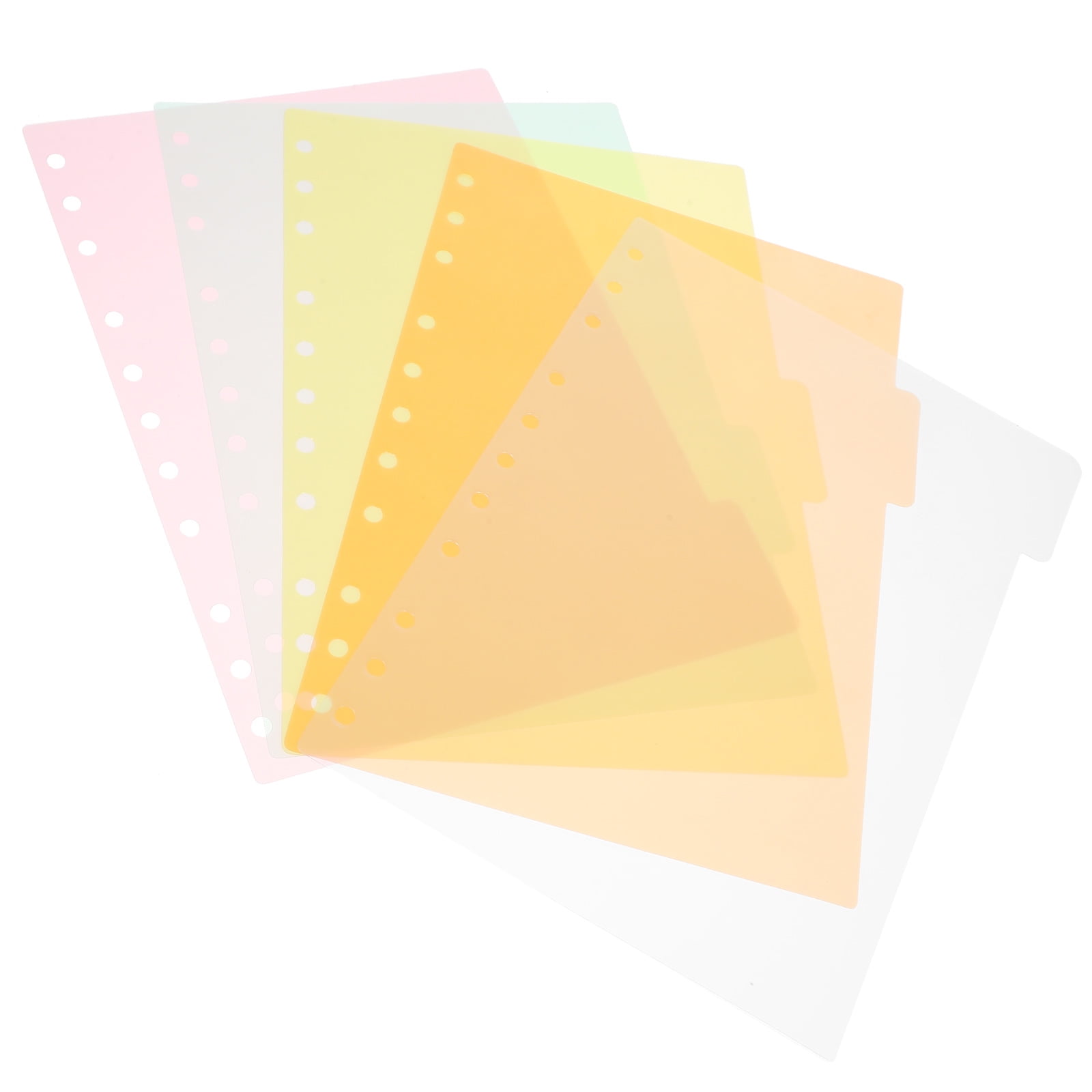 5 Sheets of Office Binder Book Dividers Detachable Binder Tabs Notebook