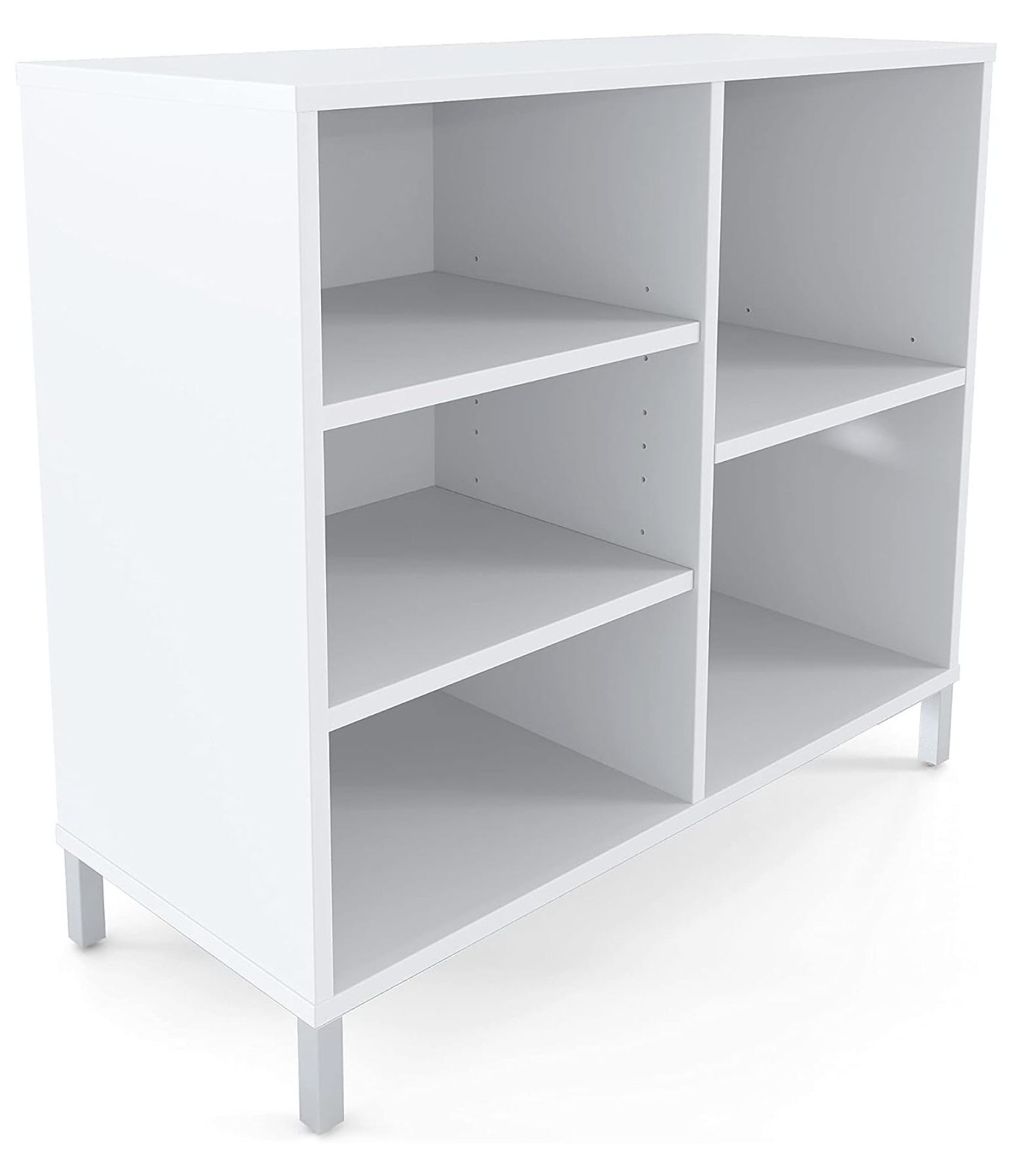 Glossy White 5-Shelf Bookcase