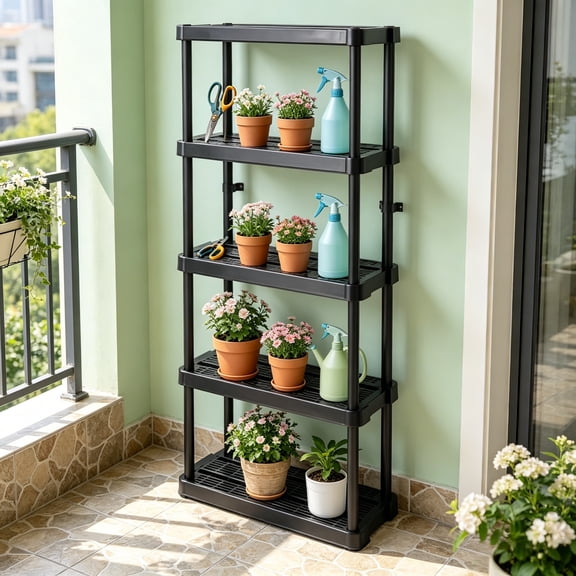 5-Shelf 6' x 32" x 14" Adjustable Ventilated Medium Duty Shelving Unit Organizer System for Home